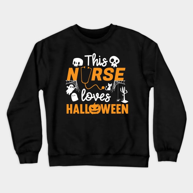 Halloween Scary Nurse Nursing Profession Crewneck Sweatshirt by FamiLane